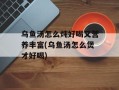 乌鱼汤怎么炖好喝又营养丰富(乌鱼汤怎么煲才好喝)