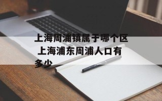 上海周浦镇属于哪个区 上海浦东周浦人口有多少