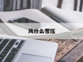 风什么雪压