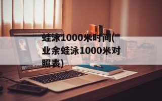 蛙泳1000米时间(业余蛙泳1000米对照表)