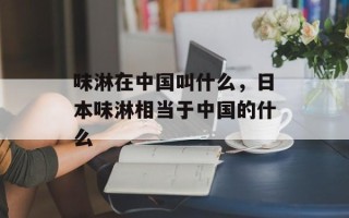 味淋在中国叫什么，日本味淋相当于中国的什么