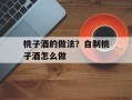桃子酒的做法？自制桃子酒怎么做