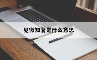 见微知著是什么意思