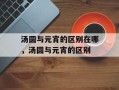 汤圆与元宵的区别在哪，汤圆与元宵的区别