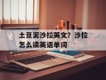 土豆泥沙拉英文？沙拉怎么读英语单词