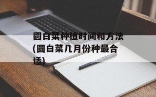 圆白菜种植时间和方法(圆白菜几月份种最合适)