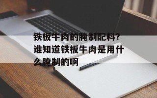铁板牛肉的腌制配料？谁知道铁板牛肉是用什么腌制的啊