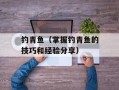 钓青鱼（掌握钓青鱼的技巧和经验分享）