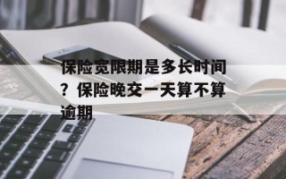 保险宽限期是多长时间？保险晚交一天算不算逾期