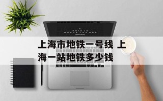 上海市地铁一号线 上海一站地铁多少钱