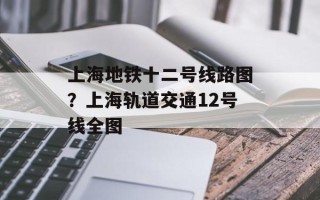 上海地铁十二号线路图？上海轨道交通12号线全图