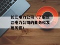 长江电力公司（了解长江电力公司的业务和发展历程）