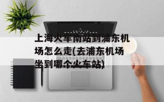 上海火车南站到浦东机场怎么走(去浦东机场坐到哪个火车站)