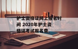 护士资格证网上报名时间 2020年护士资格证考试报名费