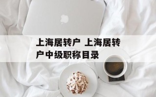 上海居转户 上海居转户中级职称目录