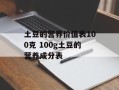 土豆的营养价值表100克 100g土豆的营养成分表