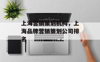 上海营销策划机构，上海品牌营销策划公司排名