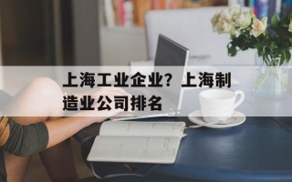 上海工业企业？上海制造业公司排名