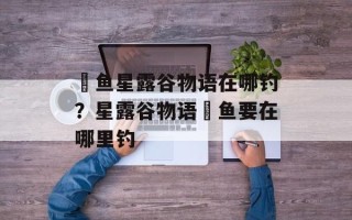 鳀鱼星露谷物语在哪钓？星露谷物语鳀鱼要在哪里钓