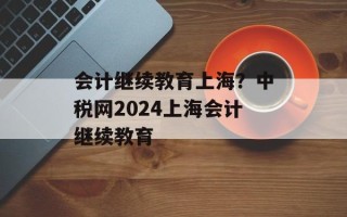 会计继续教育上海？中税网2024上海会计继续教育
