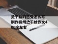 烫干丝的感受怎么写 制作扬州烫干丝作文400字左右